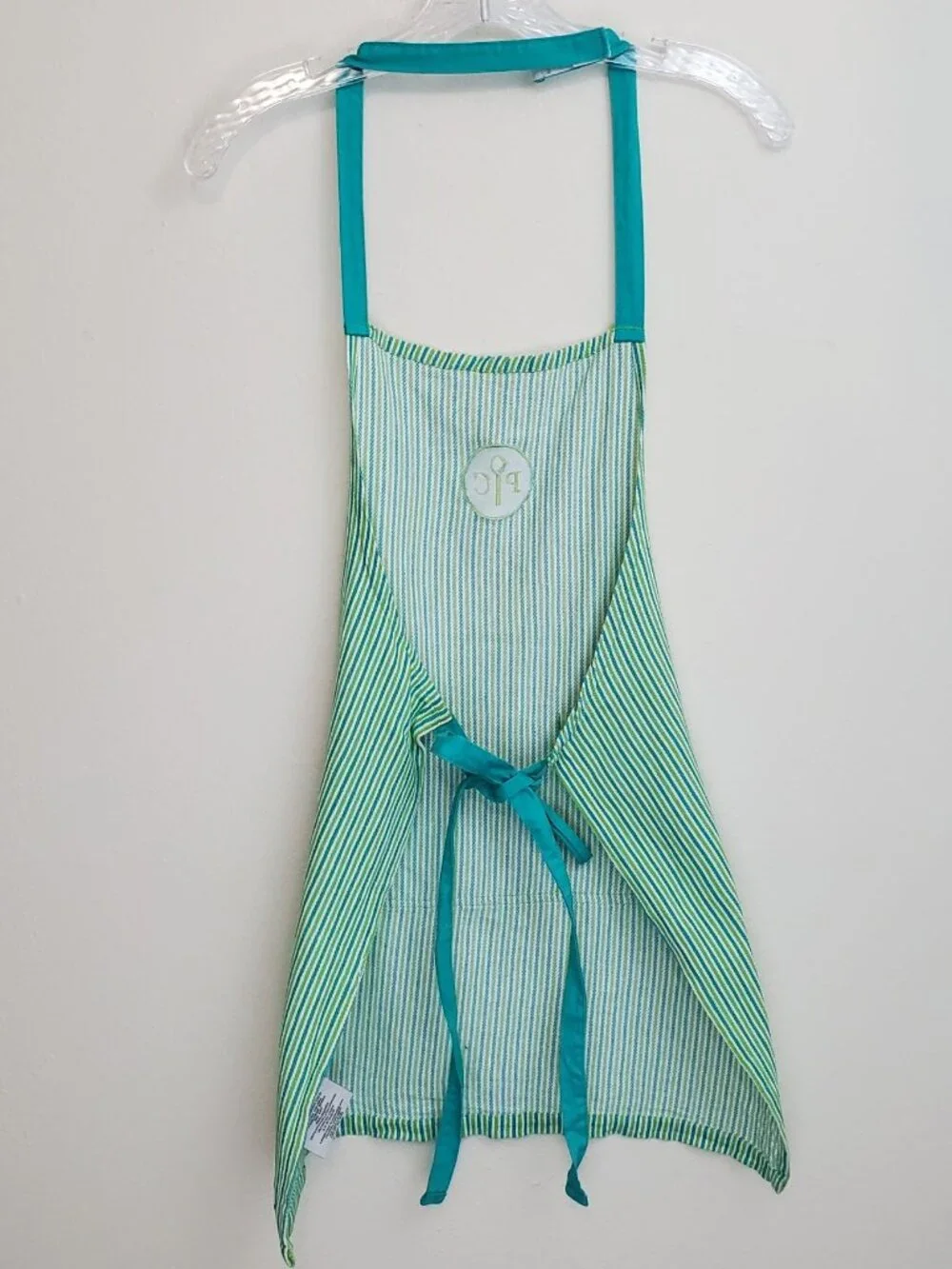 Pampered Chef striped cotton apron